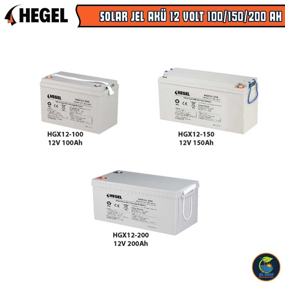 Hegel 12v 200 Ah Solar Jel Akü - 12 Volt 200 Amper Solar Jel Akü