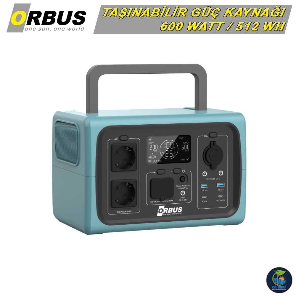 Orbus 600w Power Station - 600 Watt Taşınabilir Güç Kaynağı